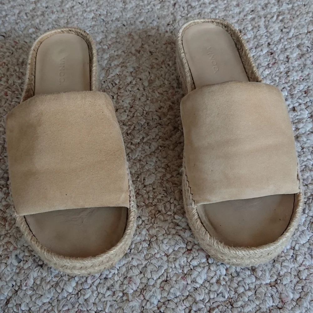 Vince Jesse suede slip-on platform sandals size 7